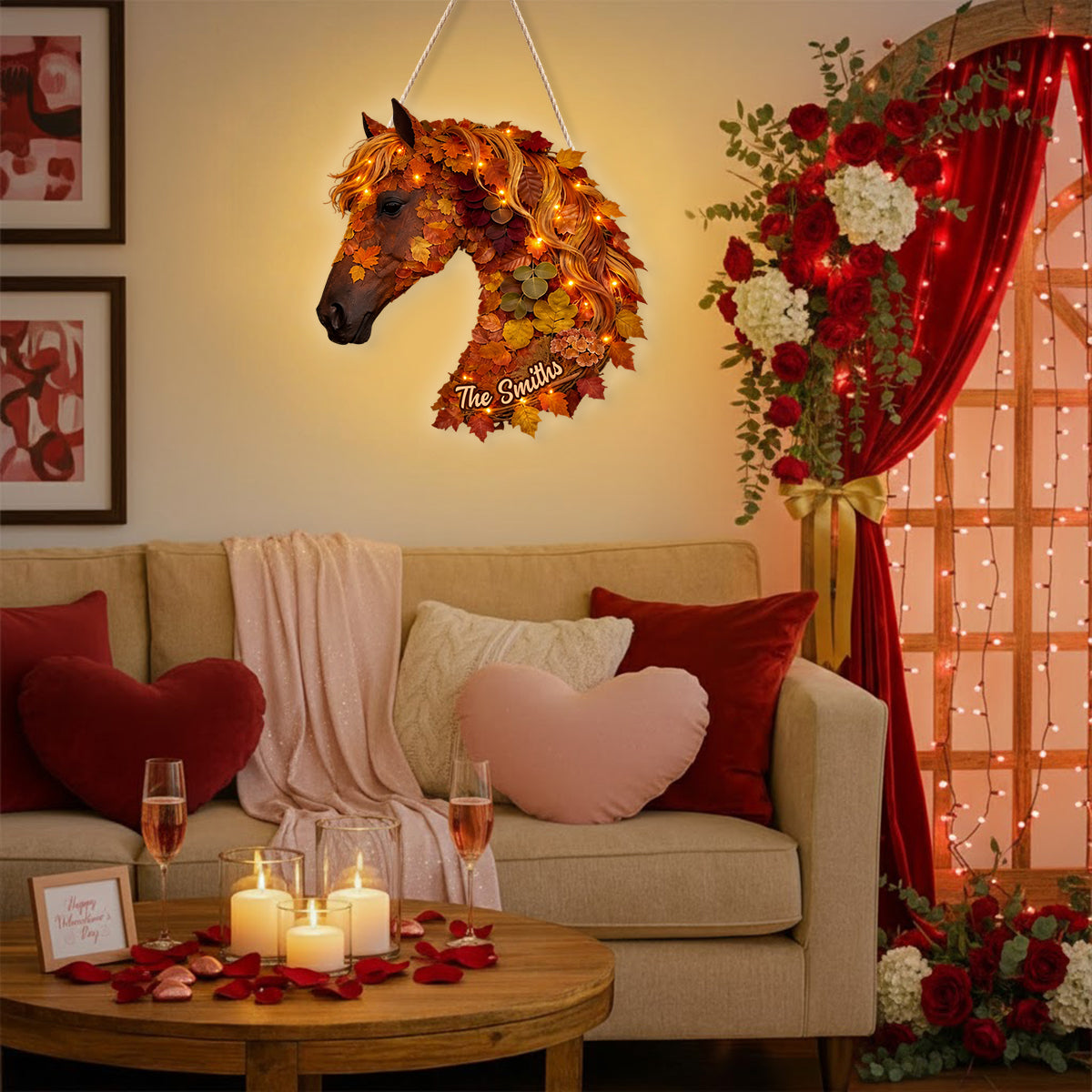 Hello Fall - Personalized Horse LED Light Acrylic Sign