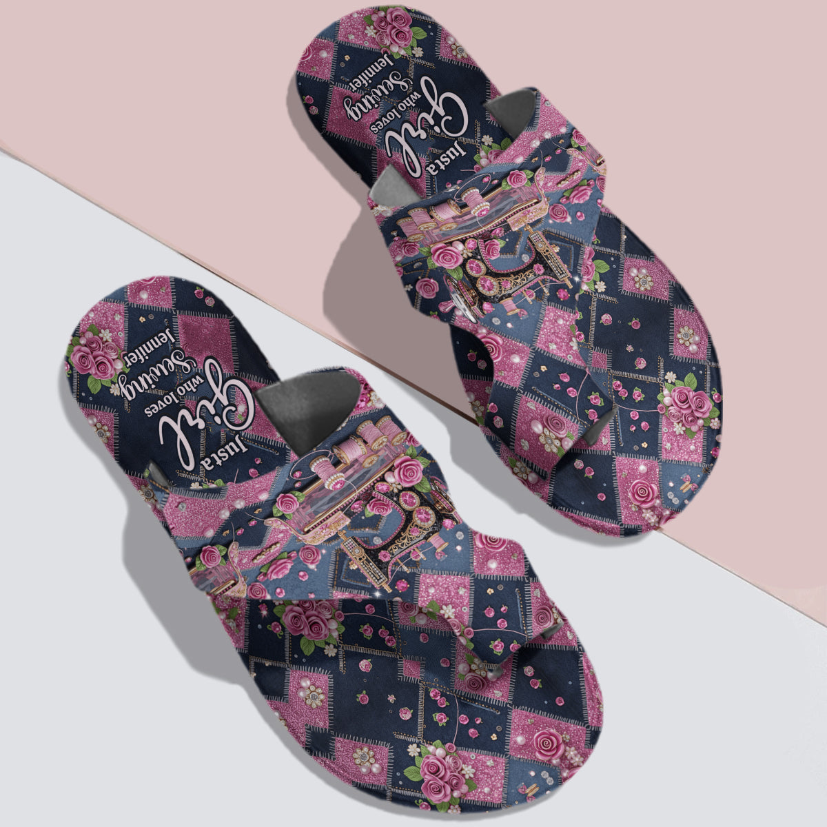 Juste une femme qui aime coudre - Sandales à bout ouvert personnalisées