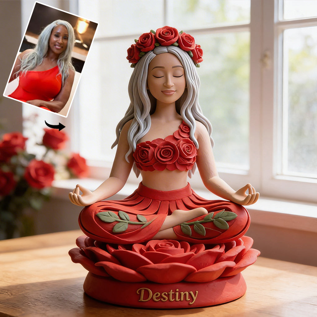 Namaste - Plaque acrylique personnalisée de yoga avec photo - Forme sur mesure