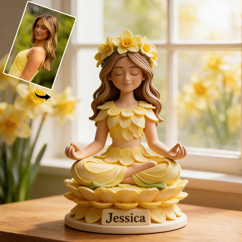 Namaste - Plaque acrylique personnalisée de yoga avec photo - Forme sur mesure