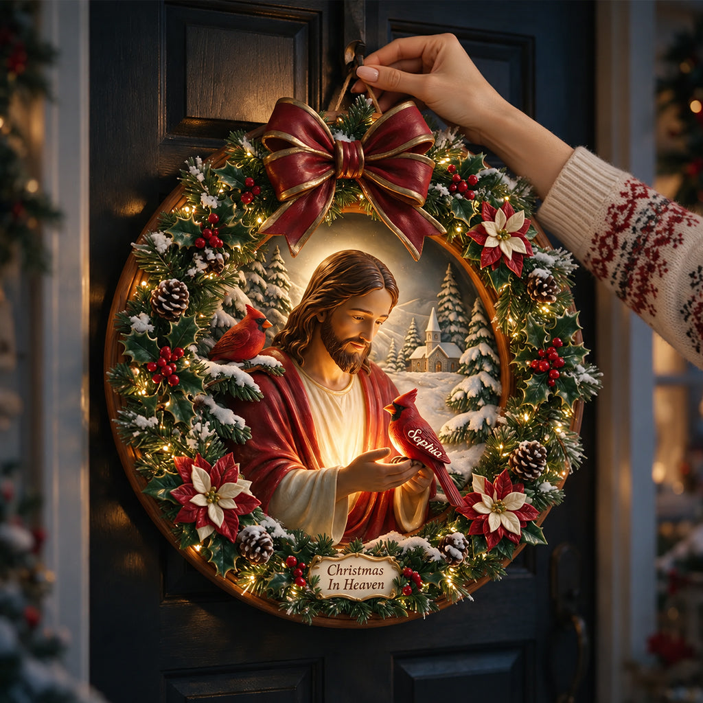 Christmas In Heaven - Personalized Memorial LED Light Acrylic Sign