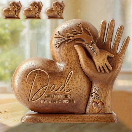 Dad You Are The Piece That Holds Us Together - Personalized Father Custom Shaped Acrylic Plaque