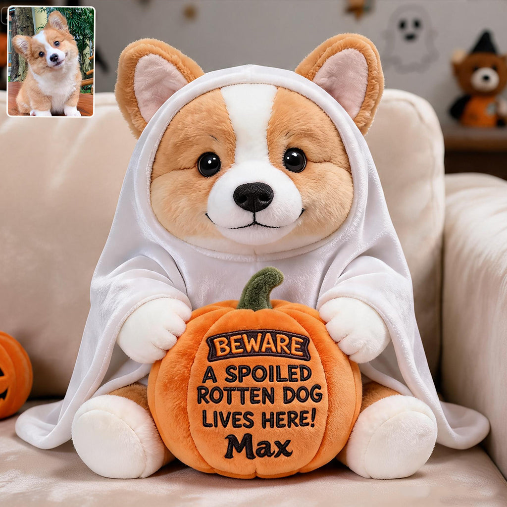 Pet Halloween - Personalized Dog Premium Faux Fur Pillow