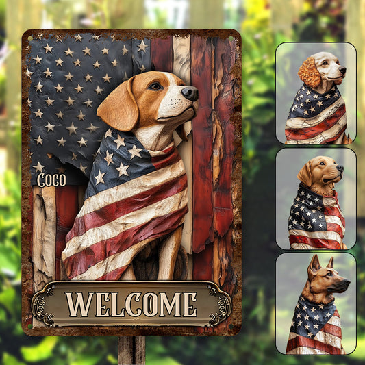 Drapeau « Chien fier et glorieux » - Plaque métallique rectangulaire personnalisée pour chien