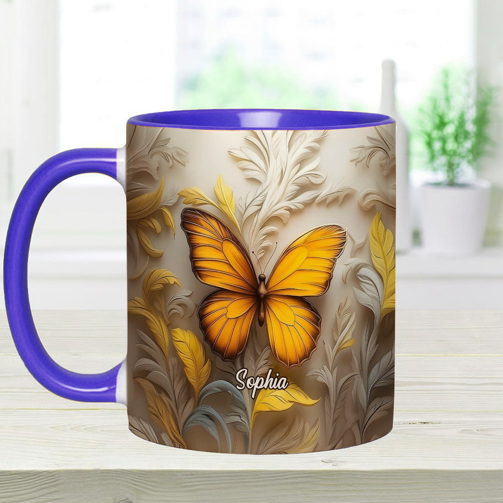 Artistic Butterfly - Elegant Beauty for Your Daily Brew - Personalized Butterfly Accent Mug