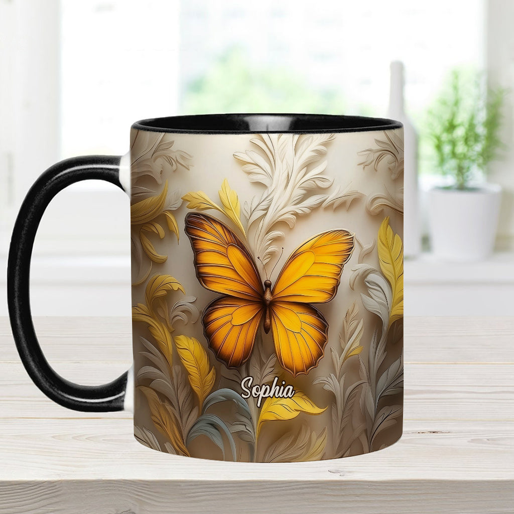 Artistic Butterfly - Elegant Beauty for Your Daily Brew - Personalized Butterfly Accent Mug
