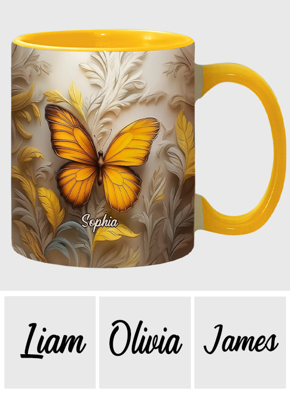 Artistic Butterfly - Elegant Beauty for Your Daily Brew - Personalized Butterfly Accent Mug