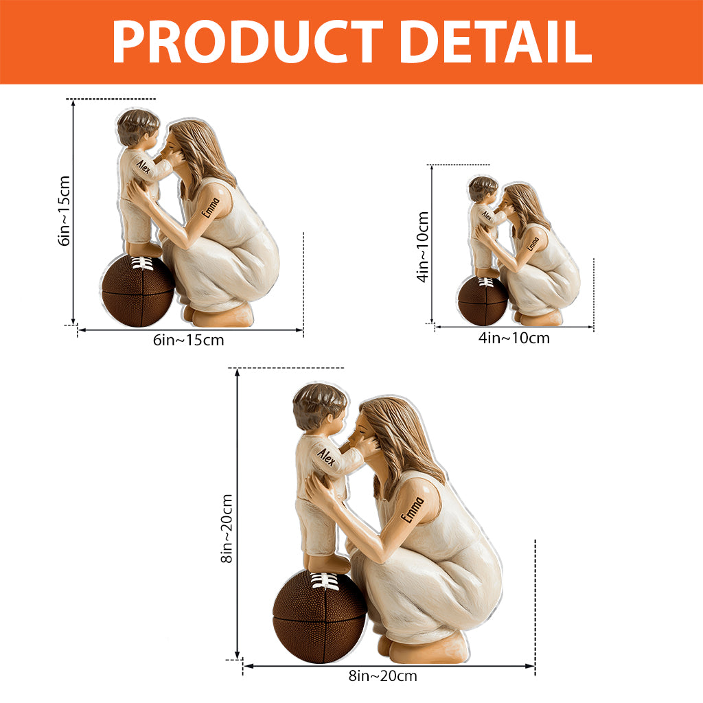 Maman de sport (basket, football, softball, baseball) - Plaque acrylique personnalisée en forme de basketball
