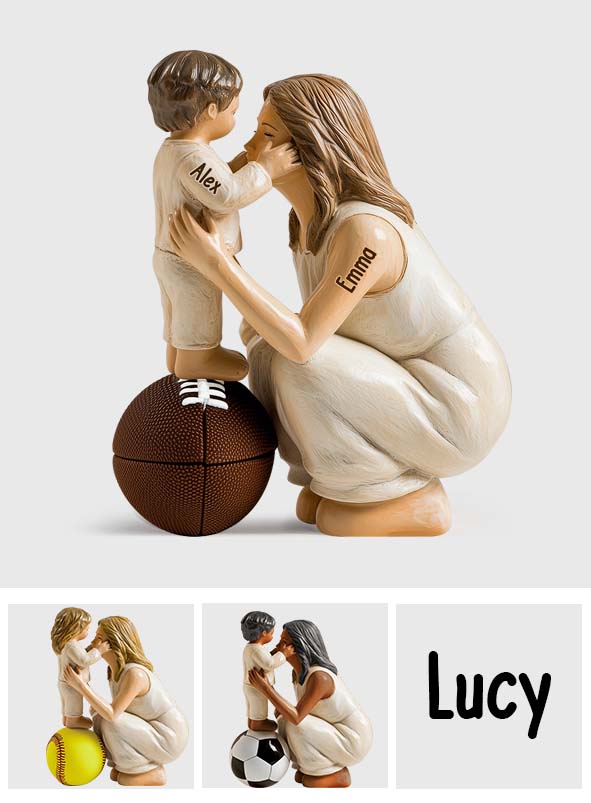 Maman de sport (basket, football, softball, baseball) - Plaque acrylique personnalisée en forme de basketball