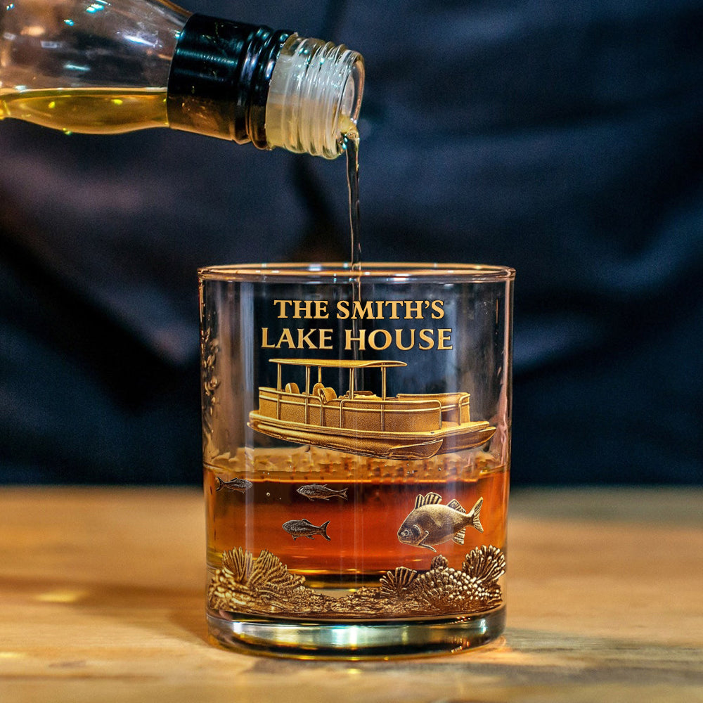Notre maison au bord du lac - Verre à whisky patriotique personnalisé