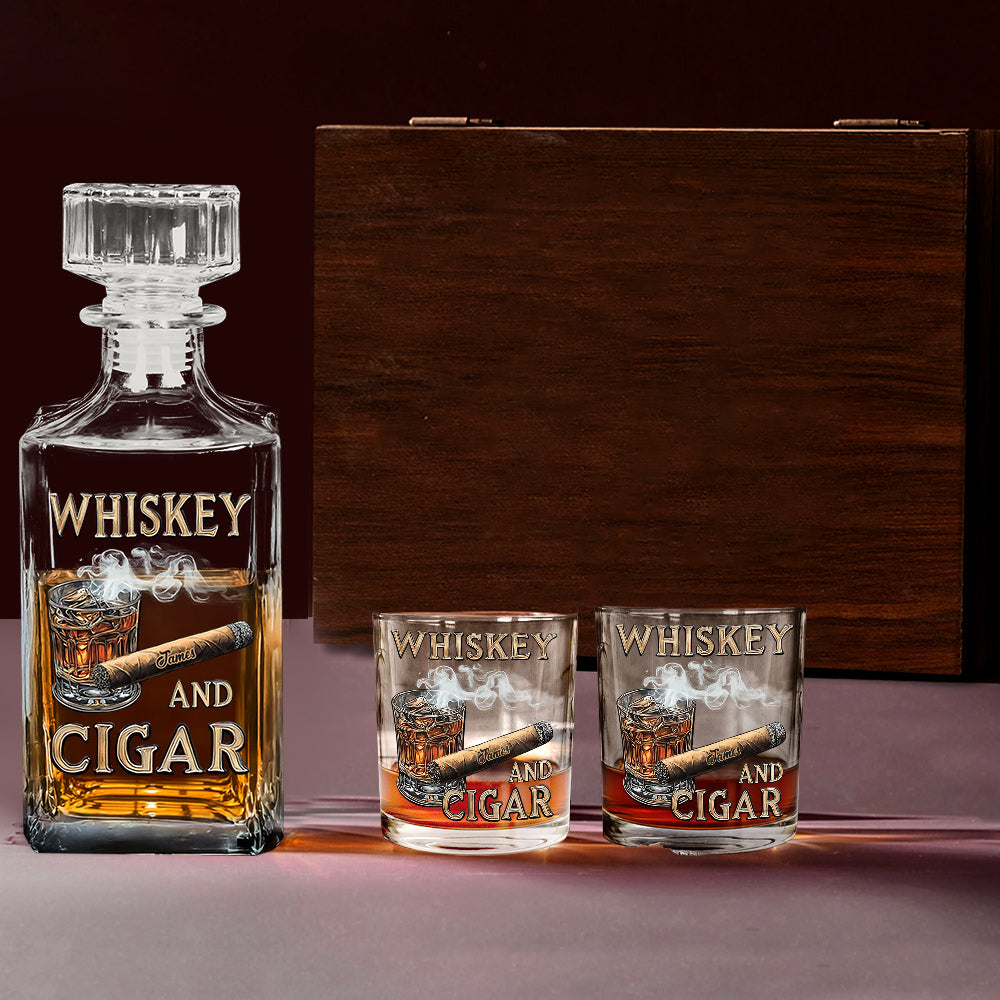 Verre à whisky personnalisé Whiskey And Cigar -