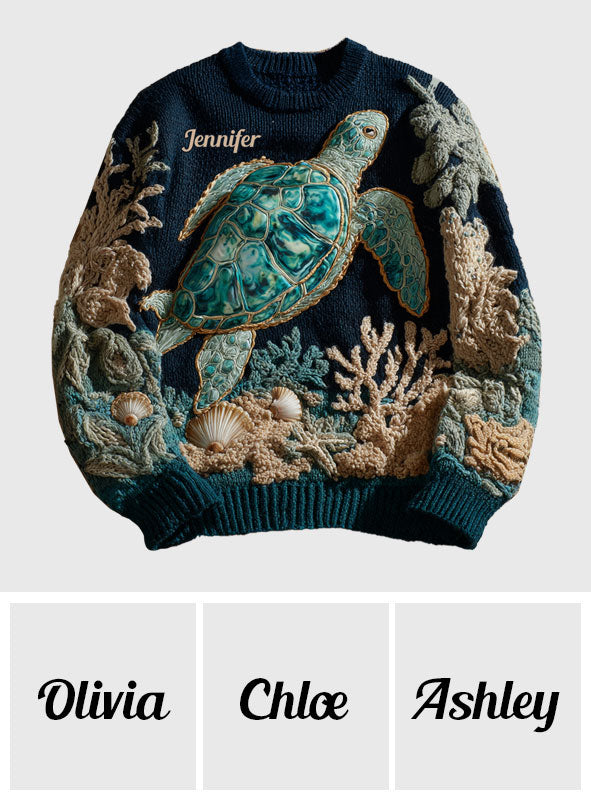 Sea Turtle - Personalized Turtle Sweater