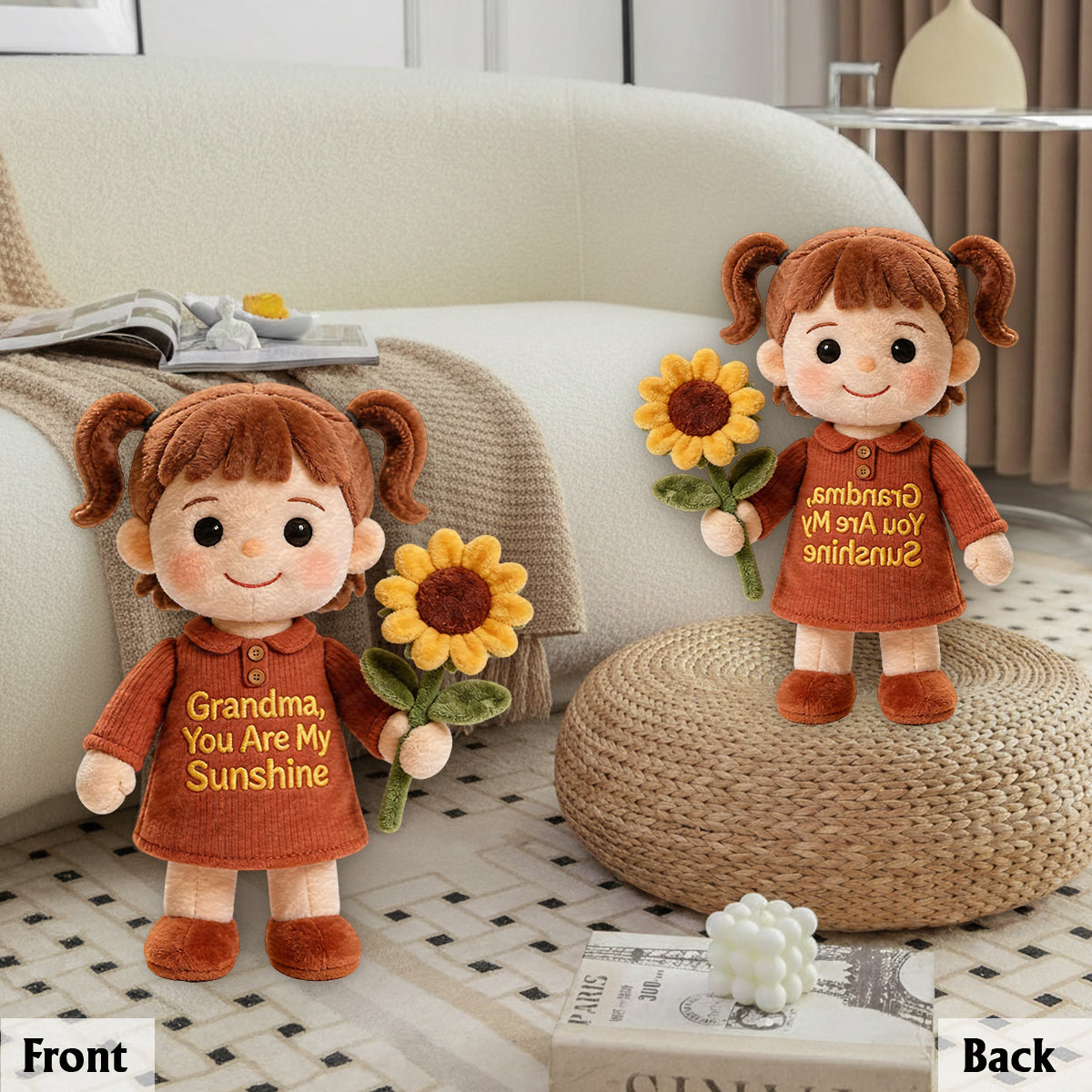 Growing with Grandma’s Love - Personalized Grandma Premium Faux Fur Pillow