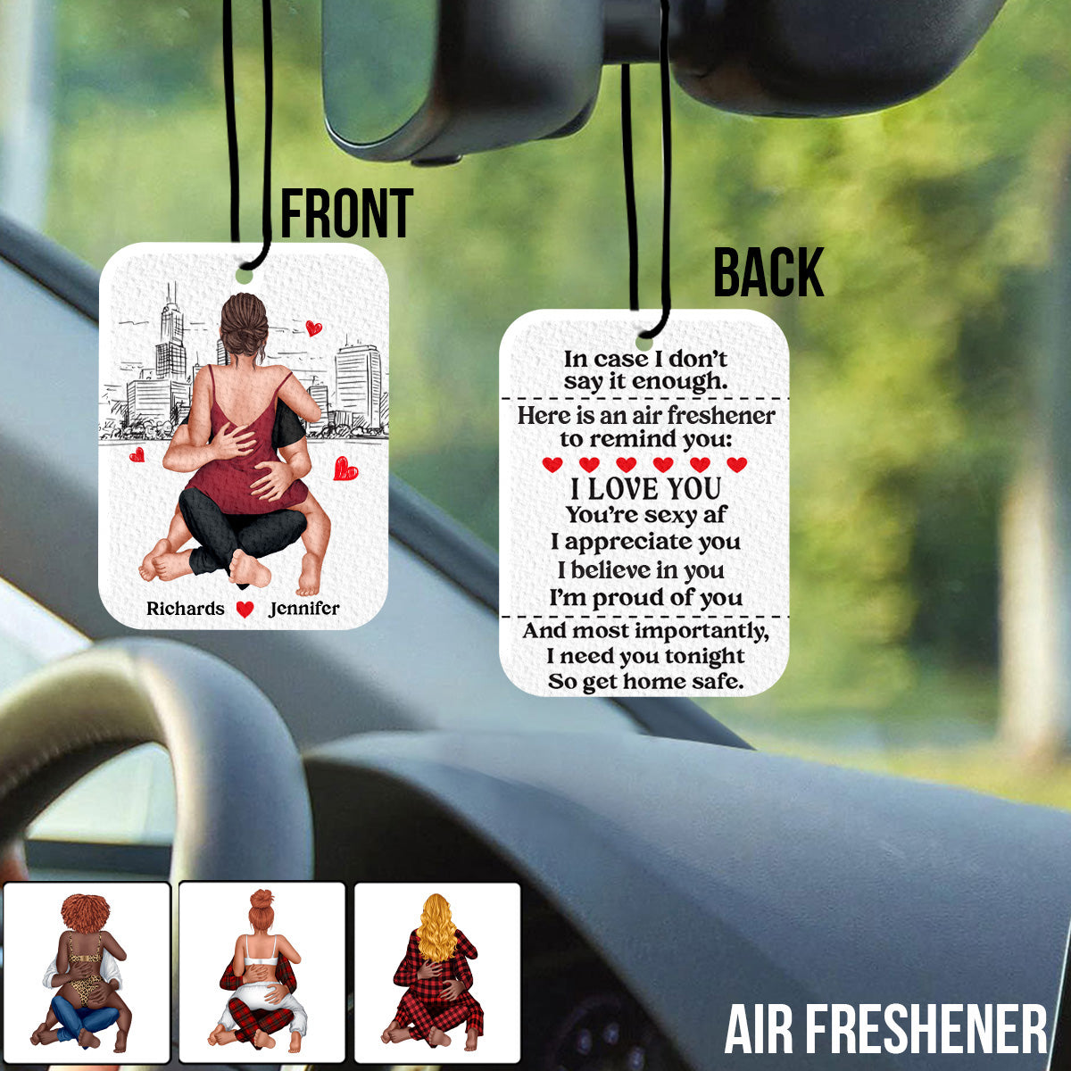 J'ai besoin de toi ce soir, alors rentre bien - Désodorisant rectangulaire personnalisé pour couple