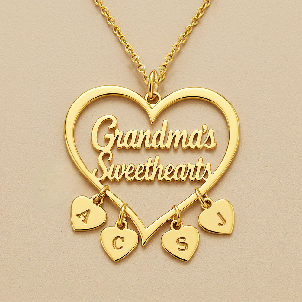 Les chéries de grand-mère - Collier personnalisé pour grand-mère avec breloques