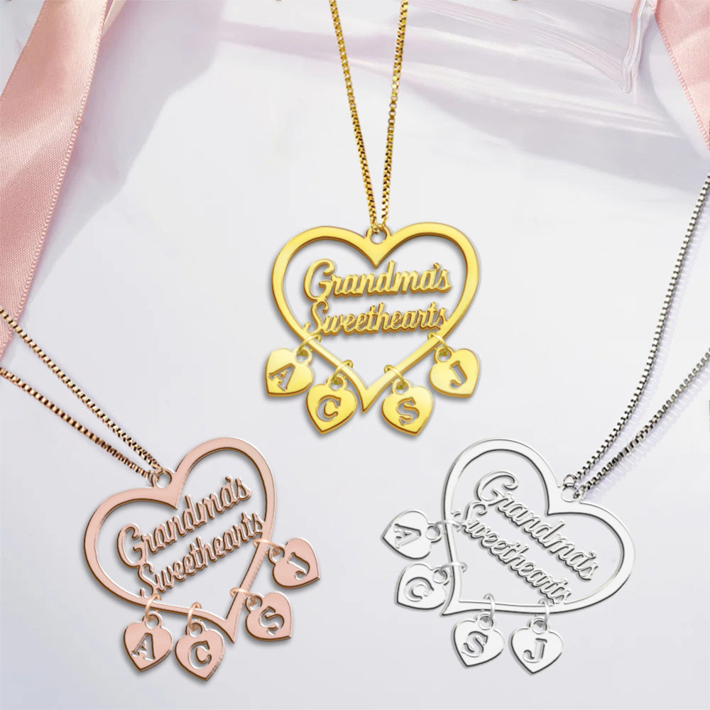 Les chéries de grand-mère - Collier personnalisé pour grand-mère avec breloques