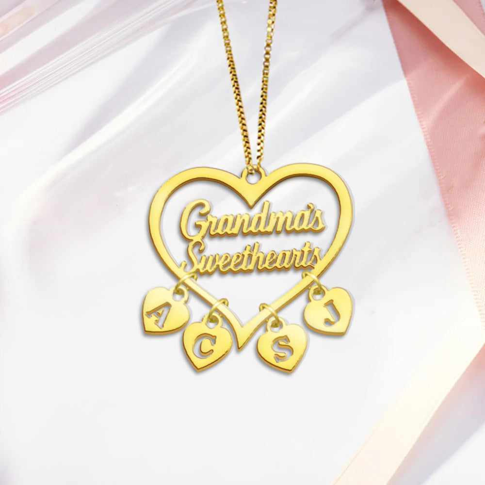 Les chéries de grand-mère - Collier personnalisé pour grand-mère avec breloques