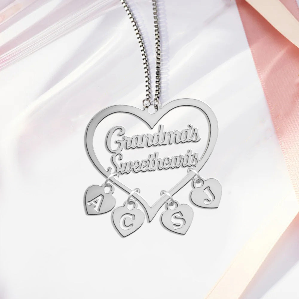 Les chéries de grand-mère - Collier personnalisé pour grand-mère avec breloques