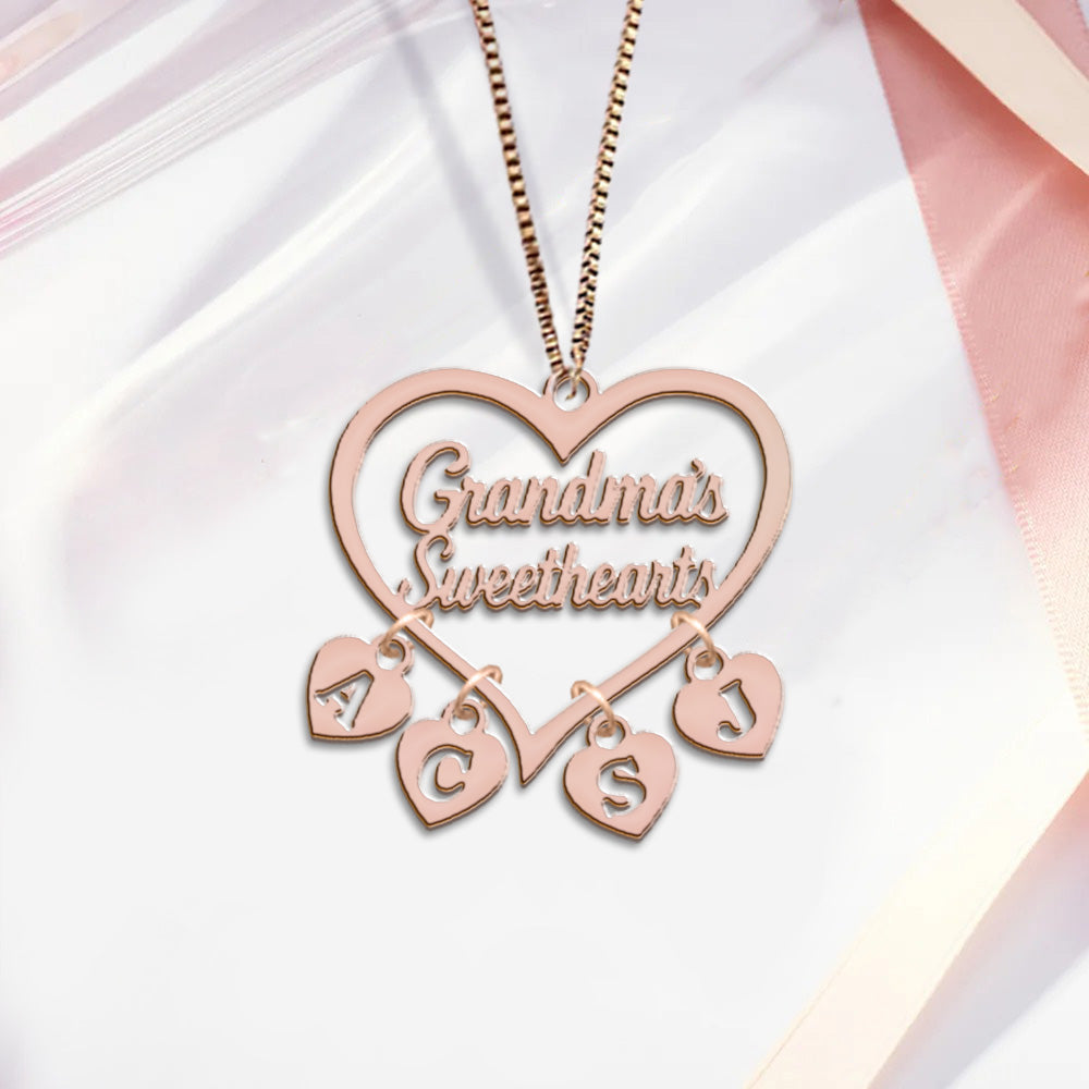 Les chéries de grand-mère - Collier personnalisé pour grand-mère avec breloques