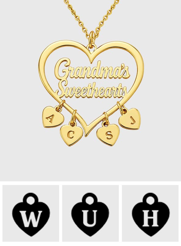 Les chéries de grand-mère - Collier personnalisé pour grand-mère avec breloques