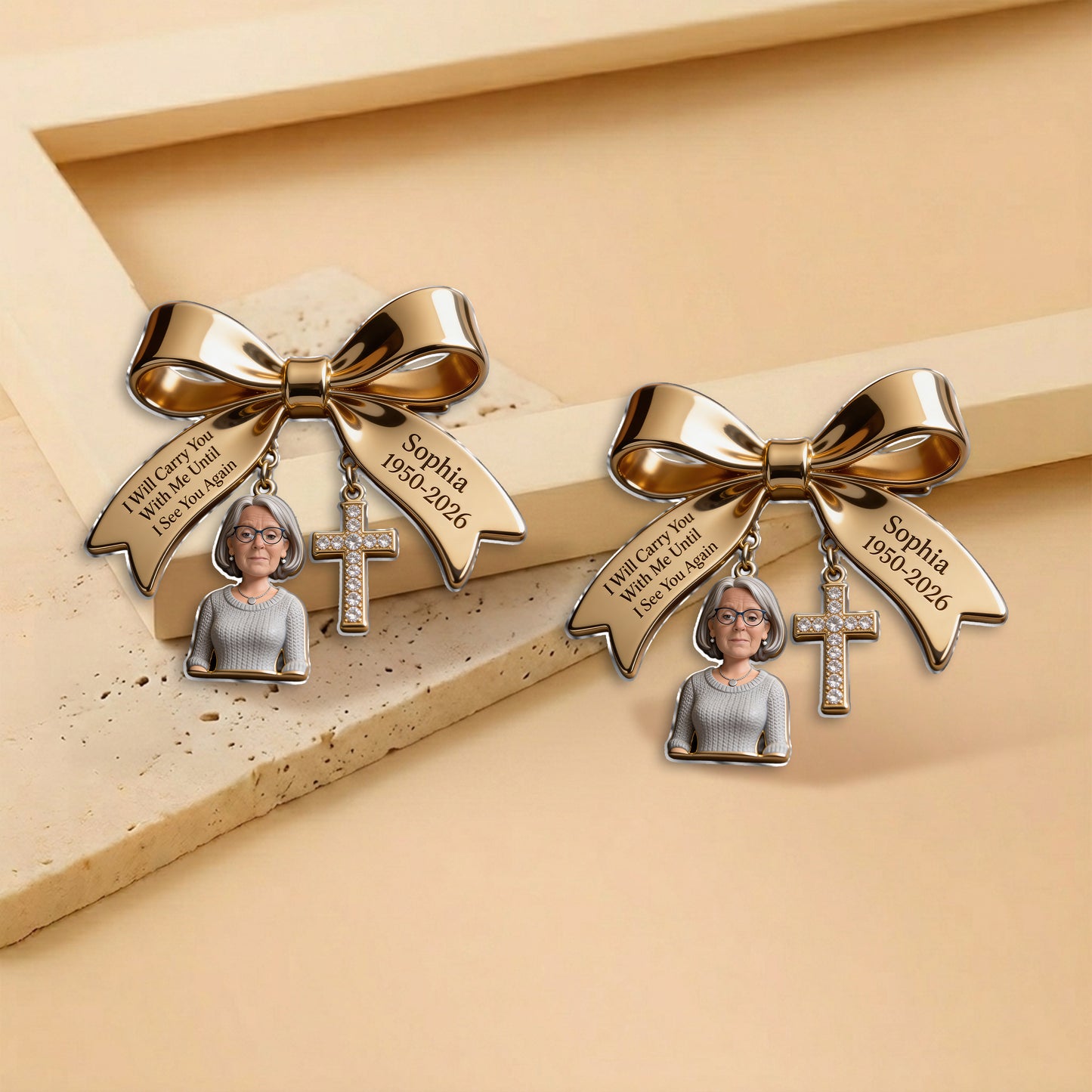 Je vous porterai avec moi - Épinglette en émail personnalisée 3D embossée