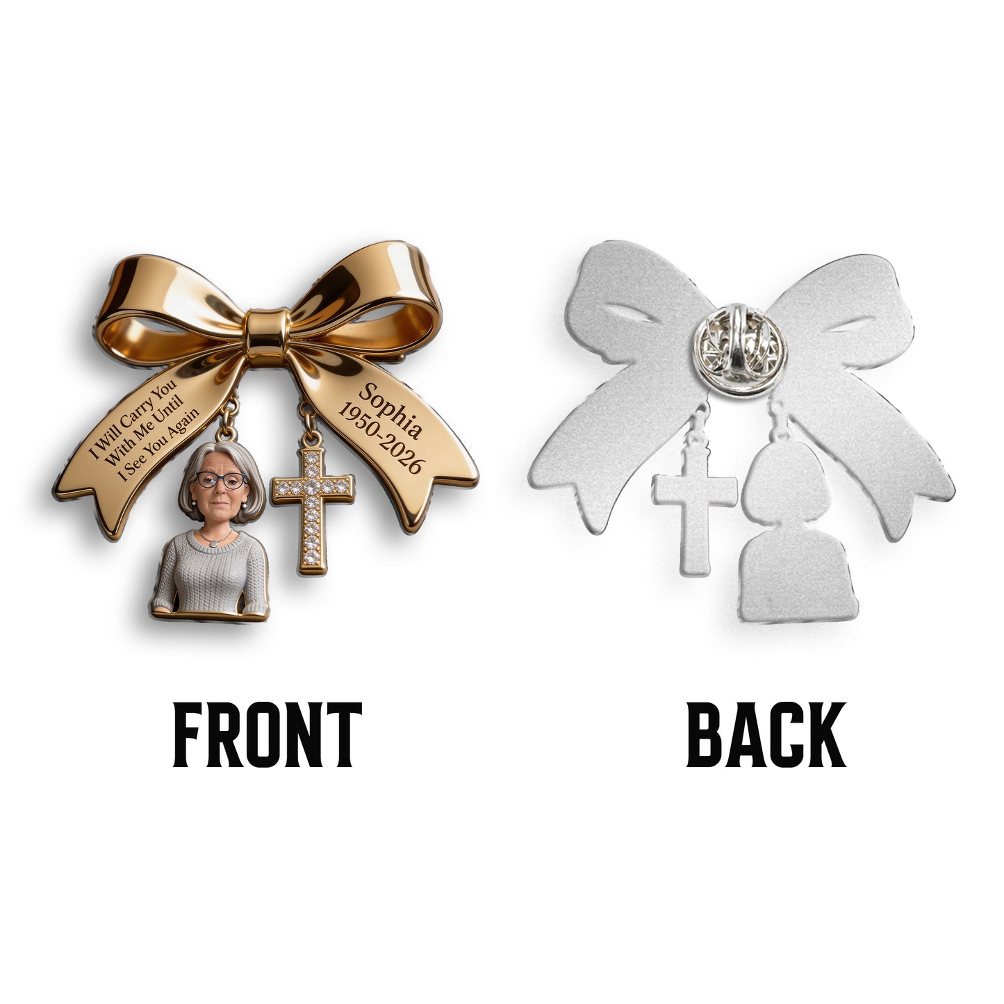 Je vous porterai avec moi - Épinglette en émail personnalisée 3D embossée