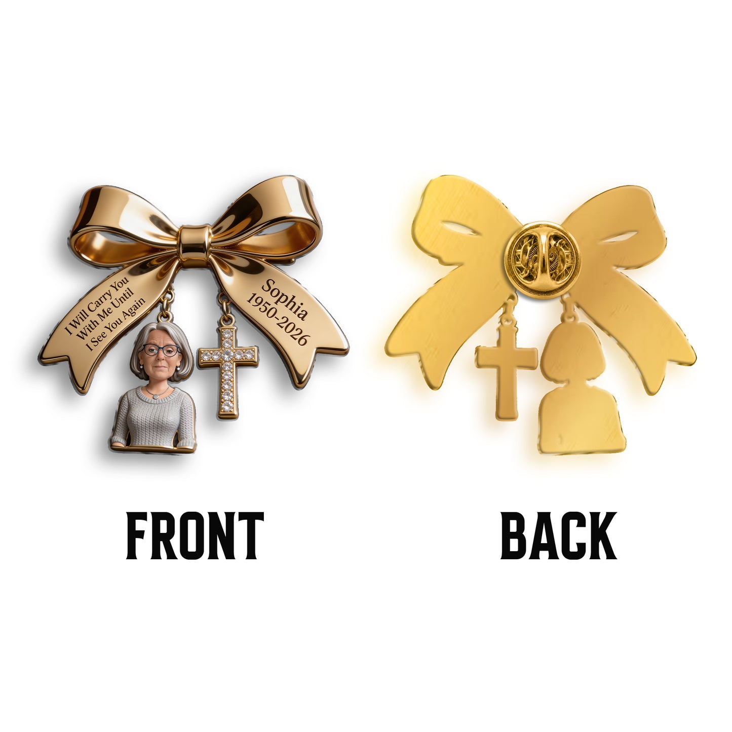 Je vous porterai avec moi - Épinglette en émail personnalisée 3D embossée
