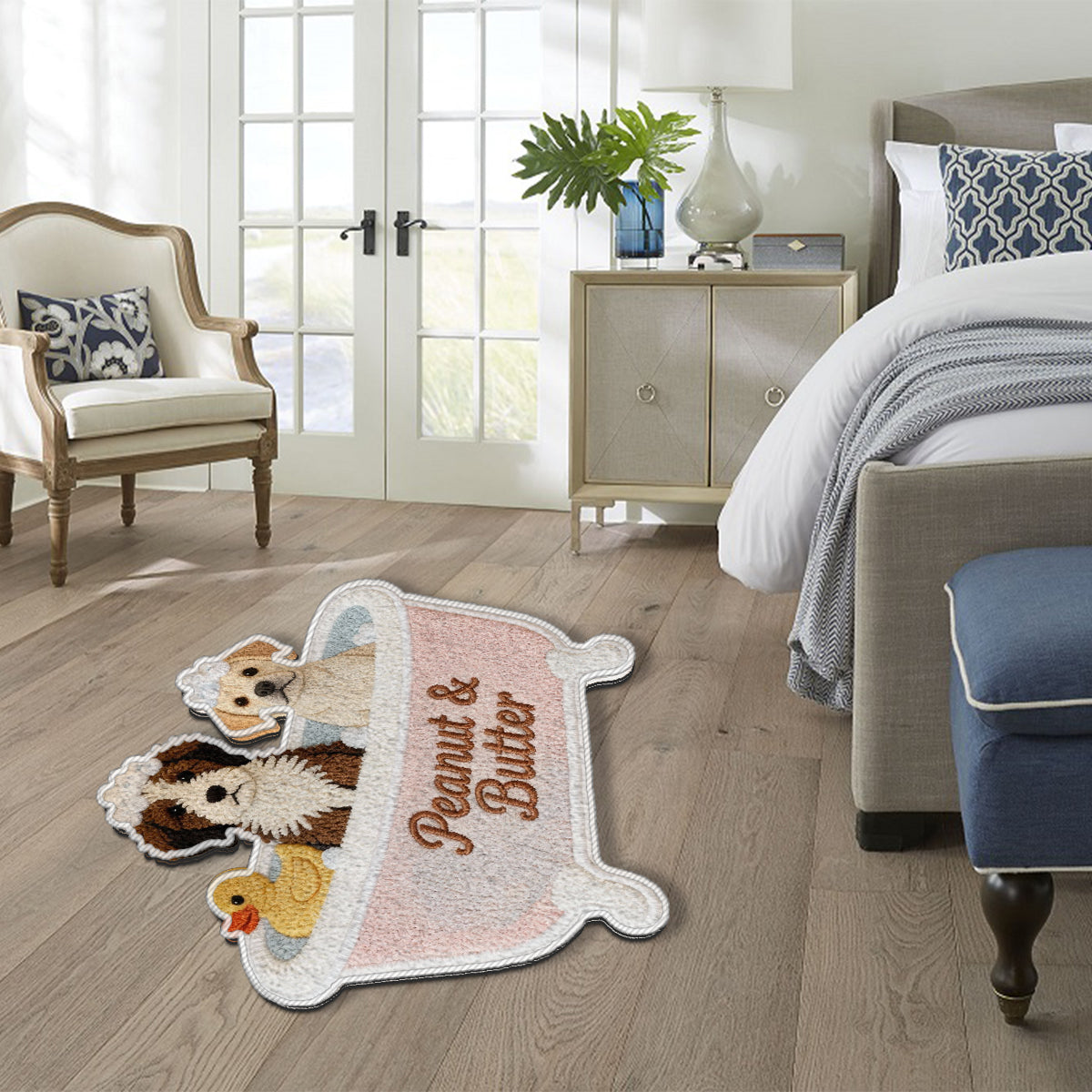 Custom Bathroom Rug For Pet Owners - Personalized Dog Non-Slip Tufted Rug