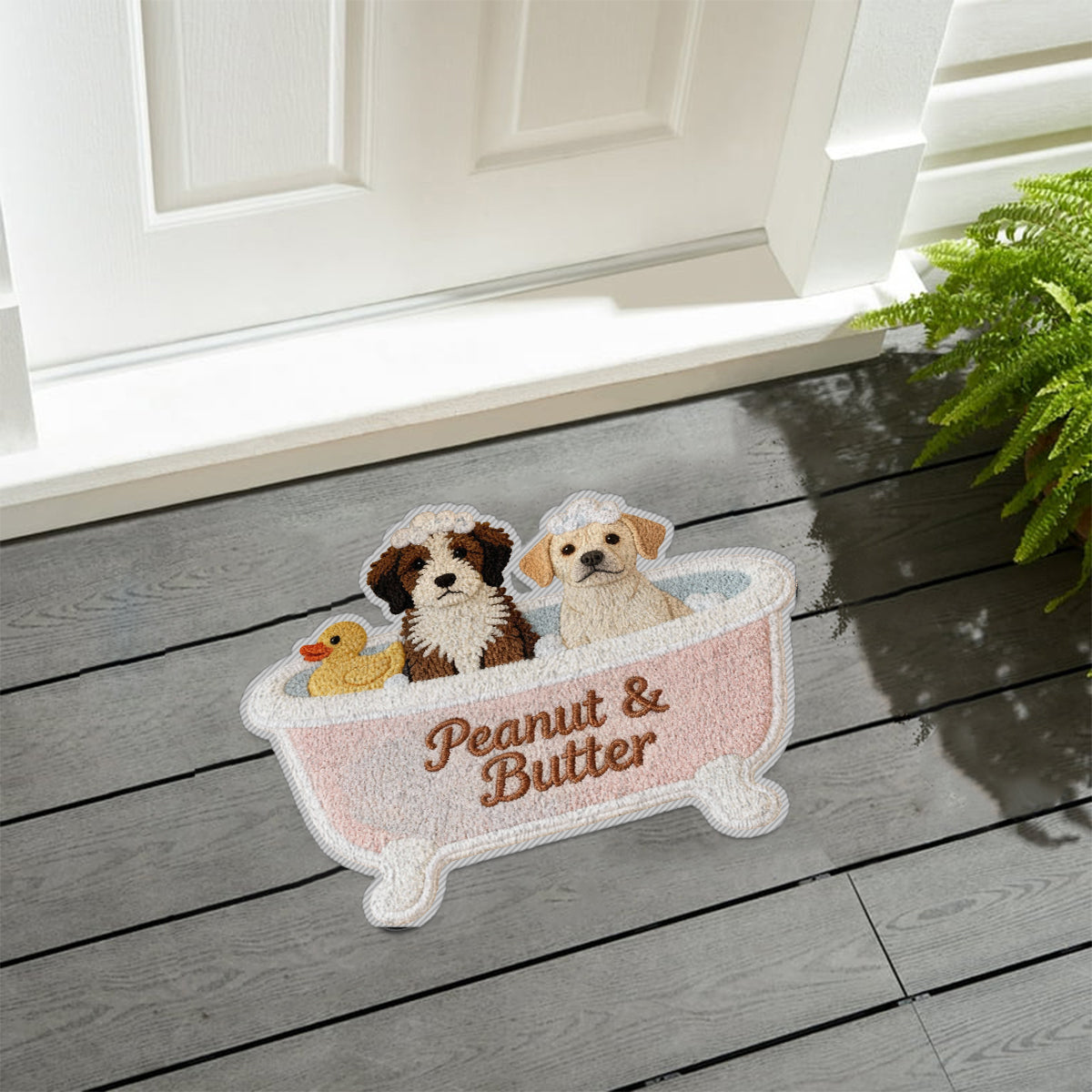 Custom Bathroom Rug For Pet Owners - Personalized Dog Non-Slip Tufted Rug