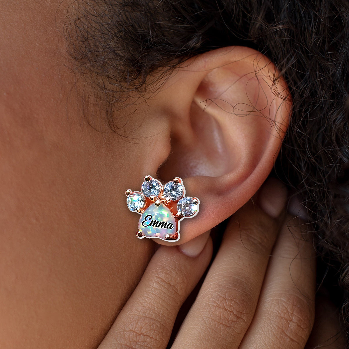 Bijoux en forme de patte de chien - Boucles d'oreilles personnalisées pour chien