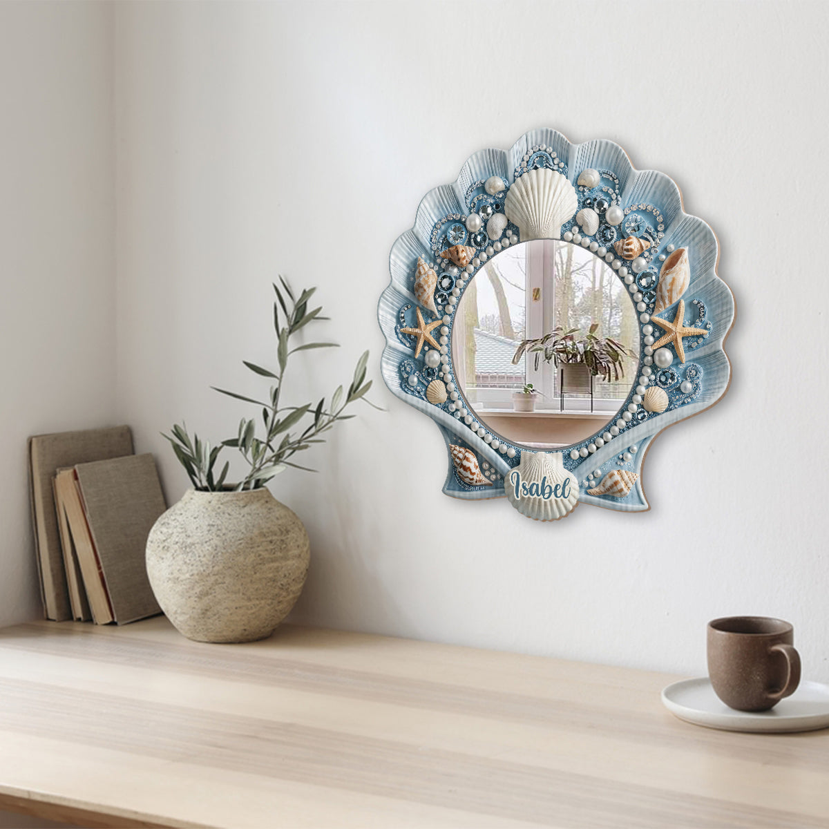Magnifique coquillage - Miroir mural personnalisé pour amoureux de la mer