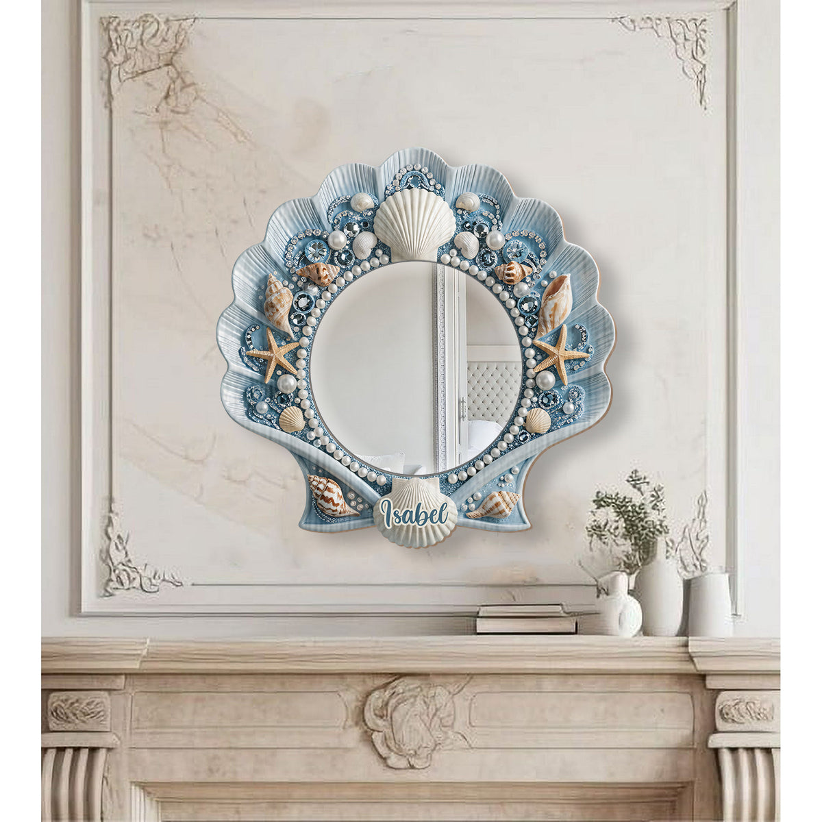 Magnifique coquillage - Miroir mural personnalisé pour amoureux de la mer
