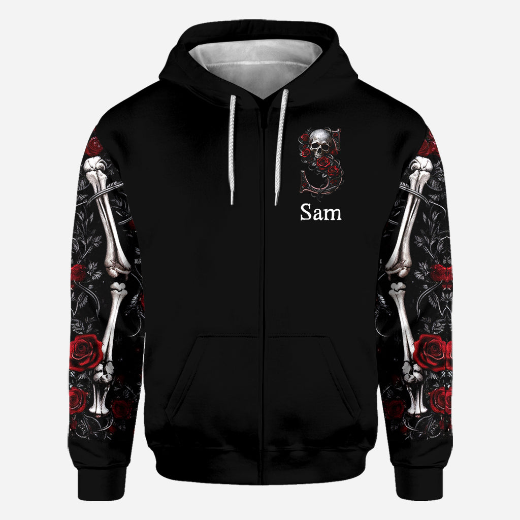 Rose et Crâne - T-shirt personnalisé à motif crâne intégral
