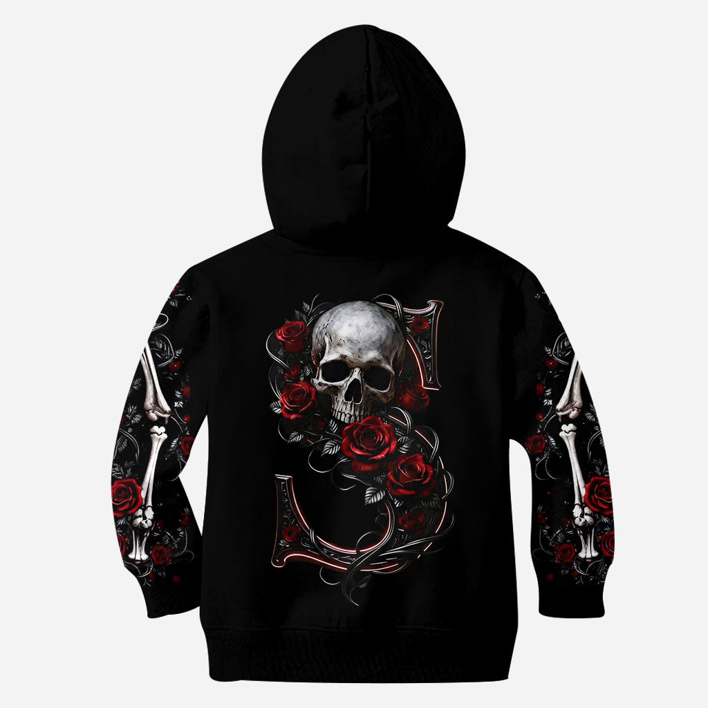 Rose et Crâne - T-shirt personnalisé à motif crâne intégral