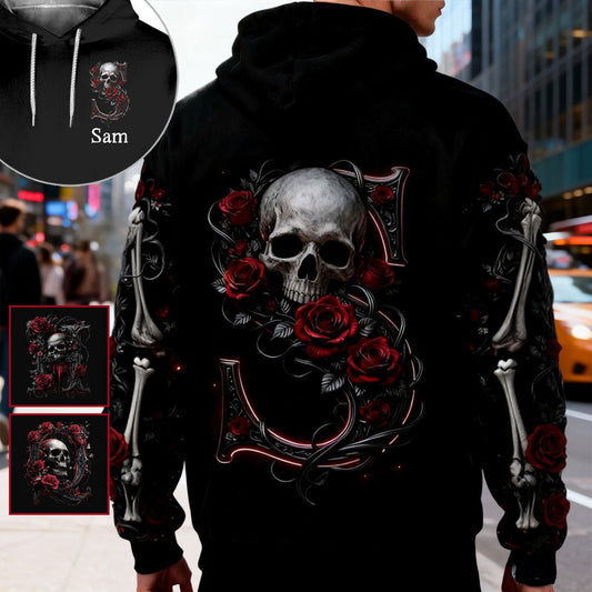Rose & Skull - Personalized Skull All Over Shirt