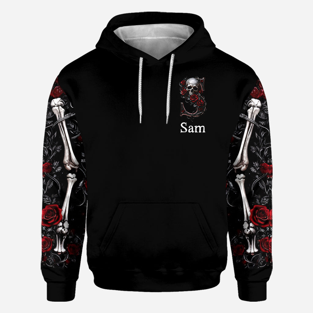 Rose et Crâne - T-shirt personnalisé à motif crâne intégral