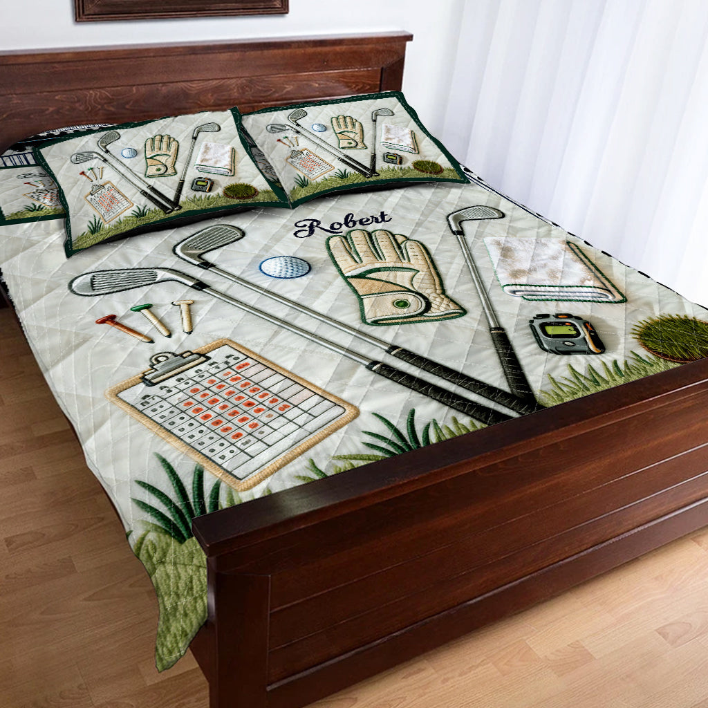 Vivez l'amour du golf - Ensemble de courtepointe de golf personnalisé