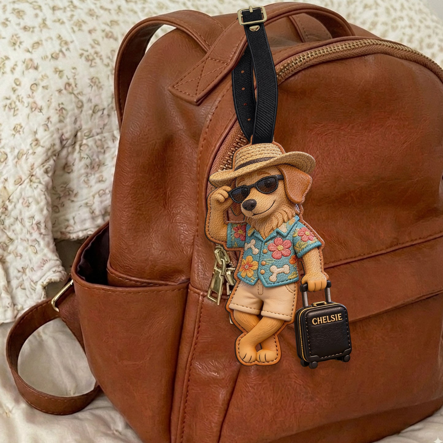 Voyagez avec vos animaux - Étiquette de bagage personnalisée pour chien