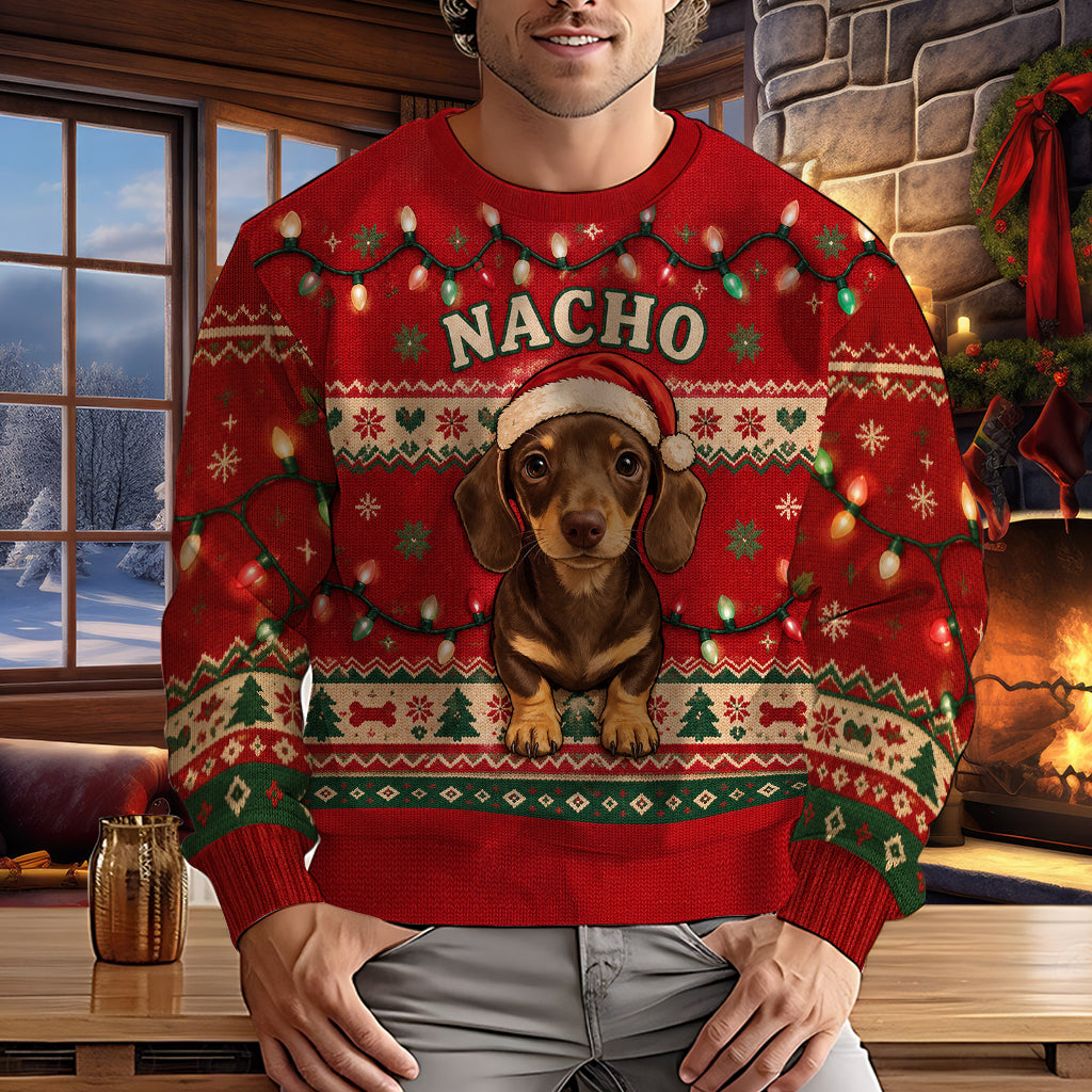 Chien de Noël Mignon - Pull Moche Personnalisé