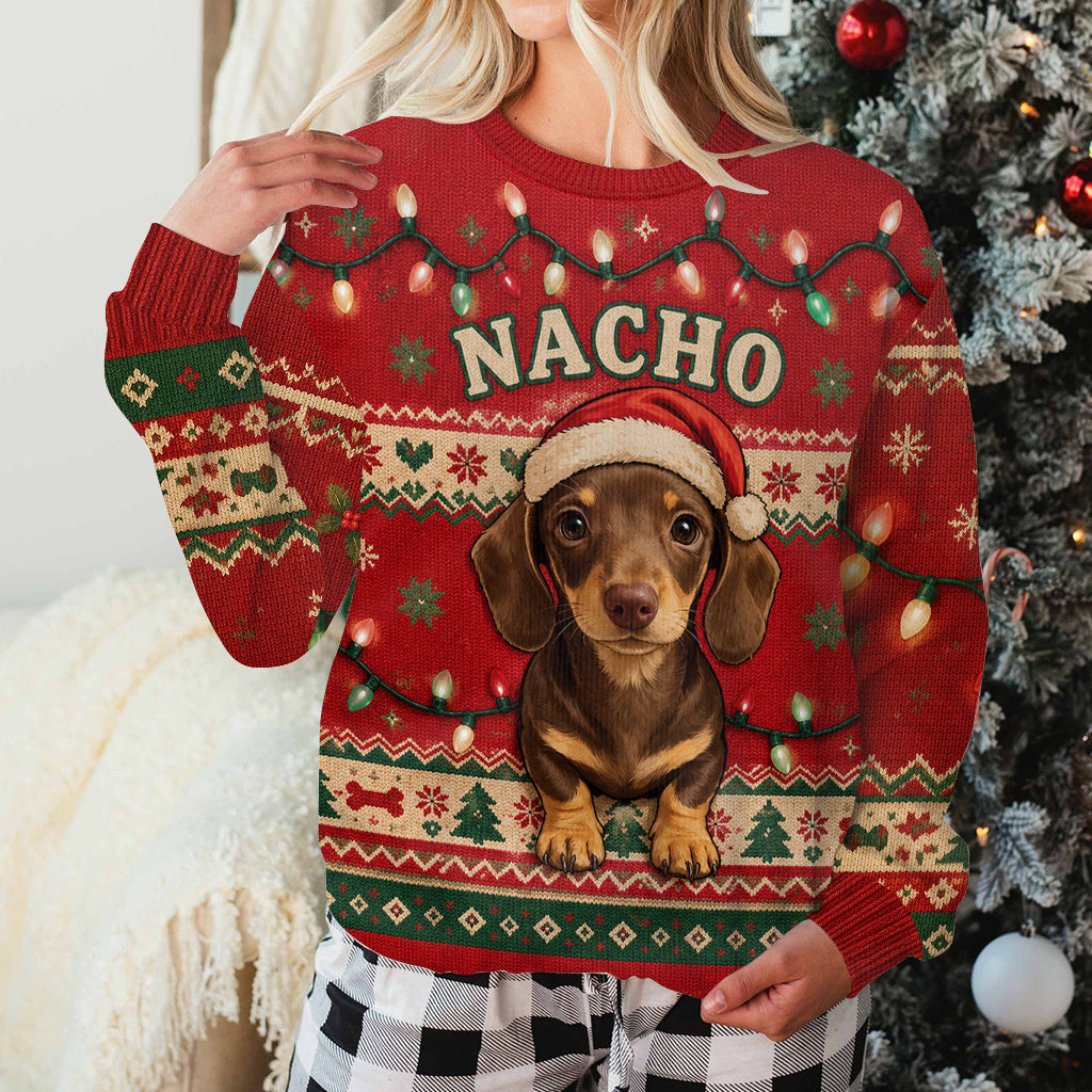 Chien de Noël Mignon - Pull Moche Personnalisé