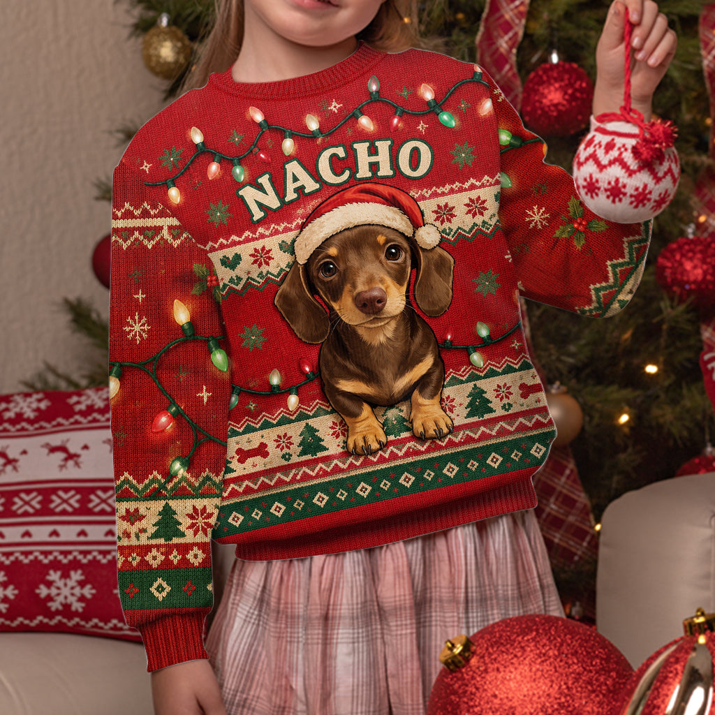 Chien de Noël Mignon - Pull Moche Personnalisé