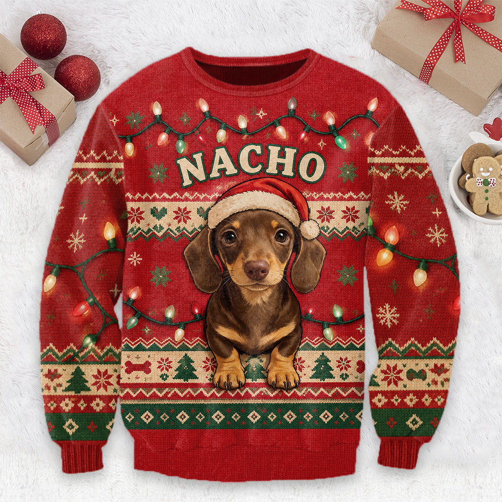 Chien de Noël Mignon - Pull Moche Personnalisé