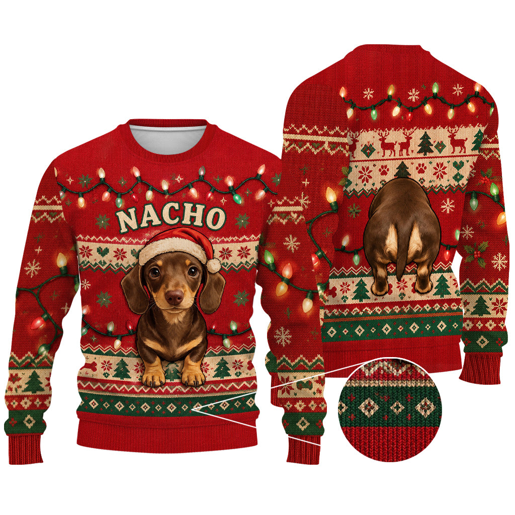 Chien de Noël Mignon - Pull Moche Personnalisé