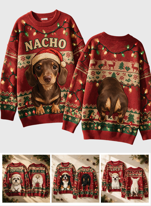 Chien de Noël Mignon - Pull Moche Personnalisé