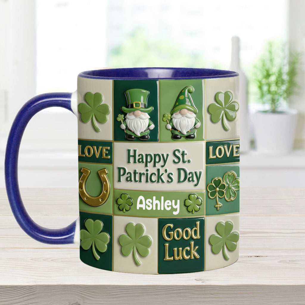 Bonne fête de la Saint-Patrick ! Mug et sous-verre personnalisés avec accent irlandais