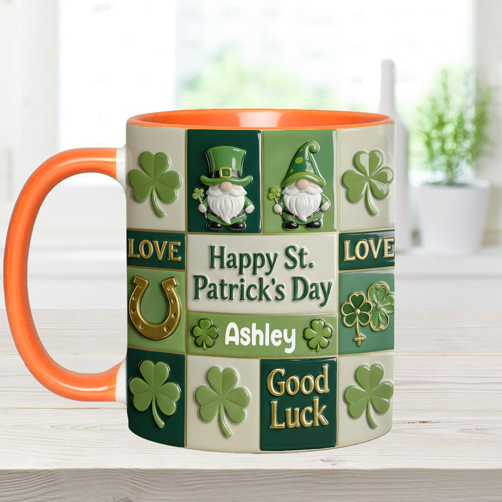 Bonne fête de la Saint-Patrick ! Mug et sous-verre personnalisés avec accent irlandais