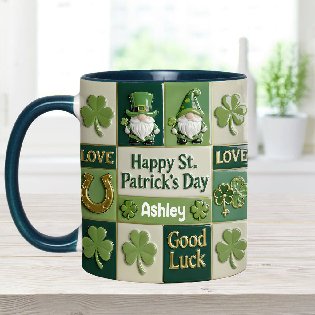 Bonne fête de la Saint-Patrick ! Mug et sous-verre personnalisés avec accent irlandais