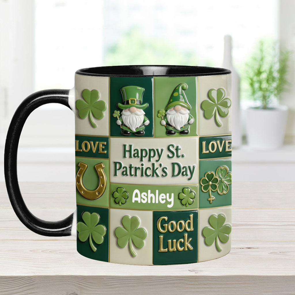 Bonne fête de la Saint-Patrick ! Mug et sous-verre personnalisés avec accent irlandais
