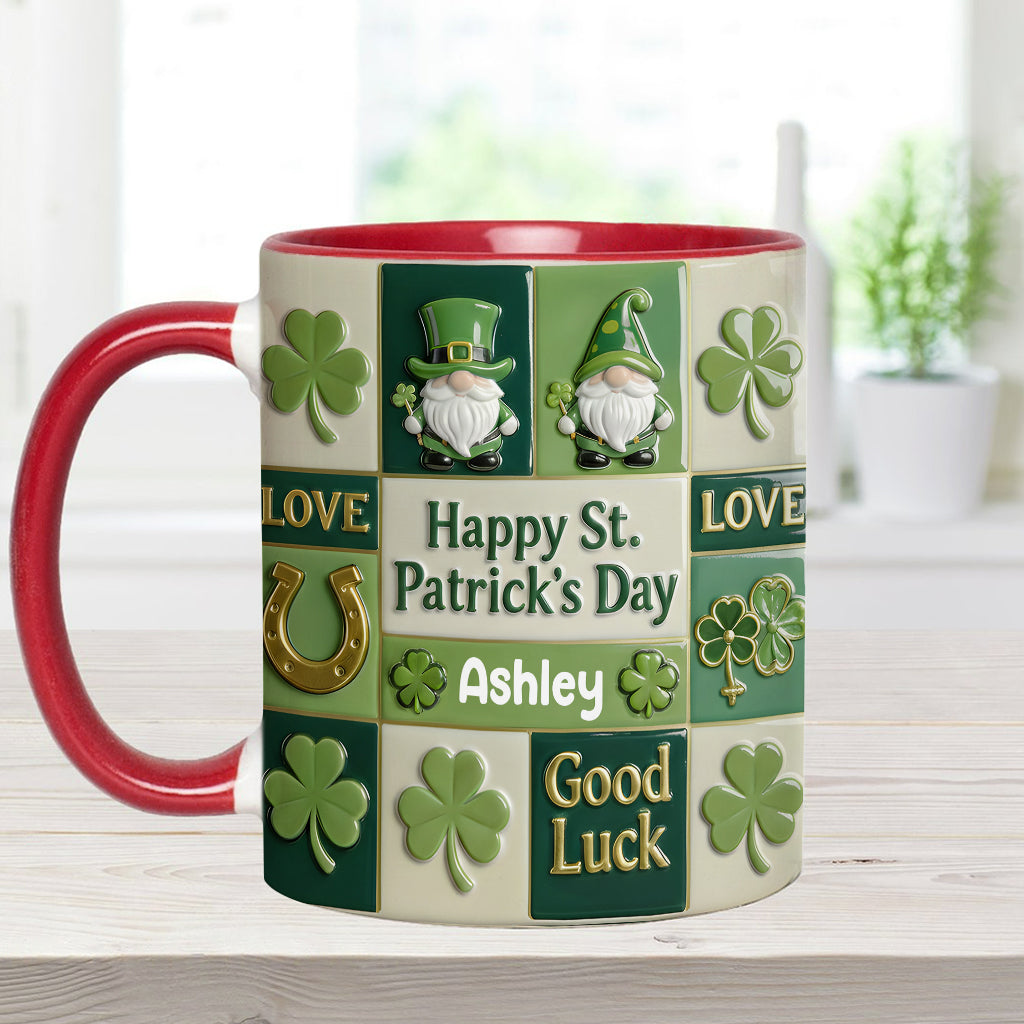Bonne fête de la Saint-Patrick ! Mug et sous-verre personnalisés avec accent irlandais