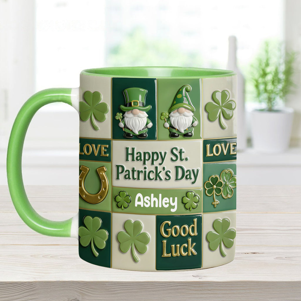 Bonne fête de la Saint-Patrick ! Mug et sous-verre personnalisés avec accent irlandais